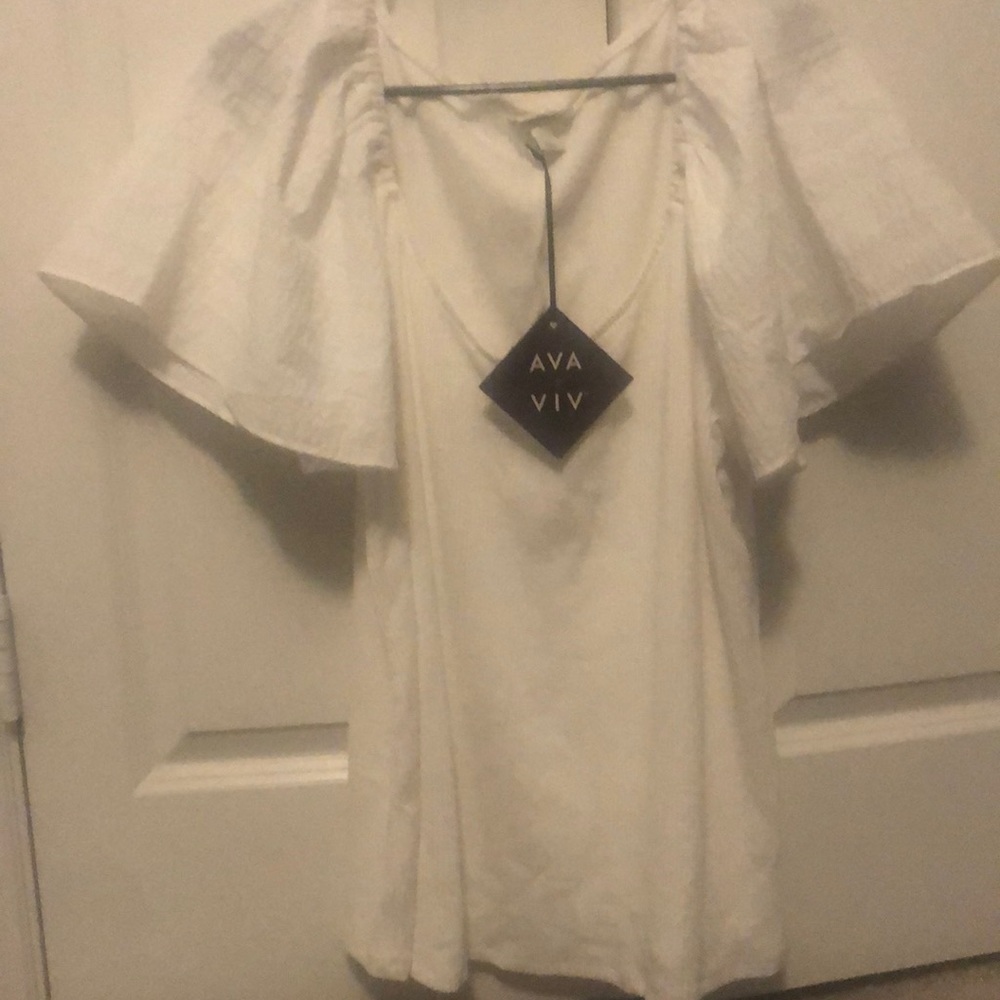 White Ruffle Sleeve shirt